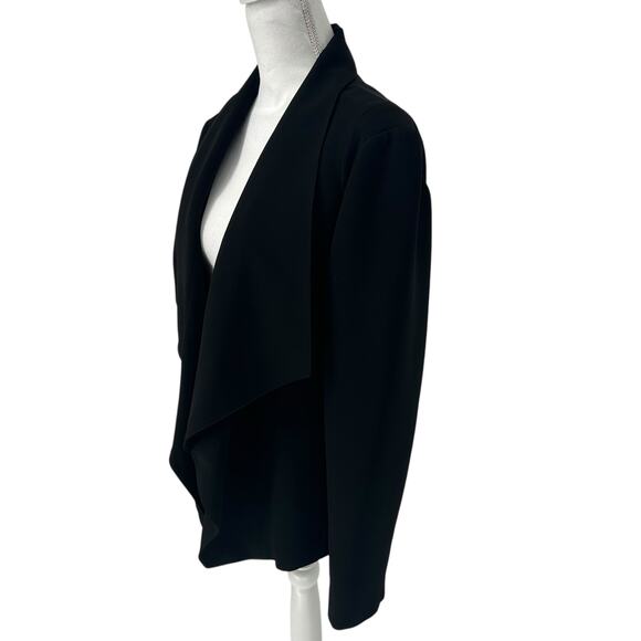 DKNY Black Crepe Draped Open Front Blazer Large - Picture 3 of 7
